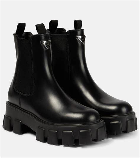 prada monolith leather flats|chunky prada monolith boots.